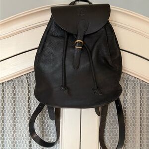 Elegant Black Leather Backpack for Women